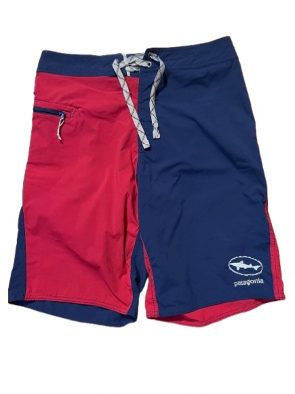 Patagonia Red and Navy Colorblock Board Shorts Size 30